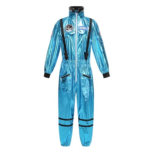 maxToonrain Astronauten-Kostüm für Damen, Weltraum-Anzug, Halloween-Verkleidung, Sci-Fi-Motto-Party-Outfit mit lebendigem Stoff und detailliertem Design, Blau, Größe S von maxToonrain