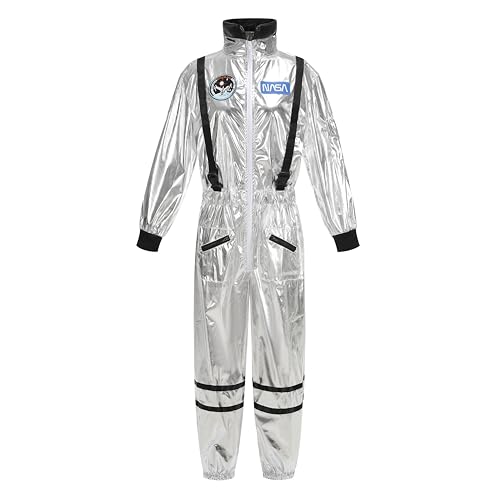 maxToonrain Astronauten-Kostüm für Damen, Weltraumanzug, Halloween-Verkleidung, Sci-Fi-Themenparty-Outfit mit lebendigem Stoff und detailliertem Design, Silber, Größe XXL von maxToonrain