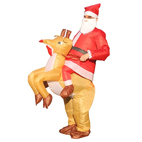 maxToonrain Aufblasbares Weihnachtsmann-Kostüm für Erwachsene, mit Gebläse, Einheitsgröße für Weihnachtsfeiern von maxToonrain