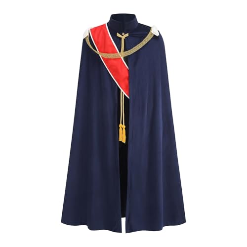 maxToonrain Kronprinz-Kostüm für Erwachsene, königlicher und mittelalterlicher Stil, geeignet für Halloween (140 cm, Kronprinz-Himmel), Blau von maxToonrain