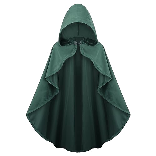 maxToonrain Mittelalterliches Kostüm mit Kapuze, Nordritter, Renaissance, Kapuzenumhang, Vintage, Gothic, Hexe, Zauberer, viktorianisches Halloween-Kostüm (Blau, 102 cm, Herren) von maxToonrain
