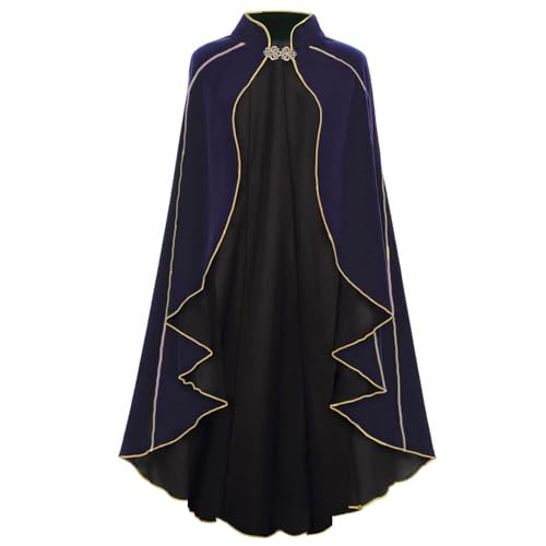 maxToonrain Mittelalterliches Kostüm für Damen, grüner Umhang, Samt, Renaissance, Kapuzenumhang, Halloween, Welttag des Buches, Kostüm, Verkleidung für Damen (lila, 110 cm) von maxToonrain