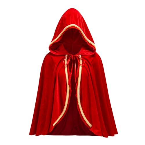 maxToonrain Rotkäppchen-Kostüm, Märchencharakter, Weltbuchtag, Kostüm für Damen, Halloween (Spitze hellrot, 70 cm) von maxToonrain