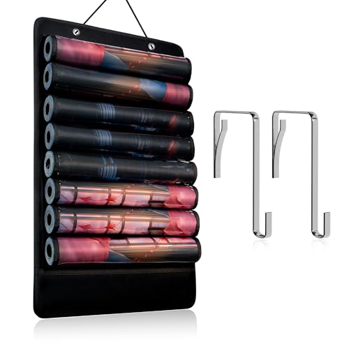 mayoken® 8+1 Spielmatten Organizer – Hängende Aufbewahrungstasche mit Kartenfach & Türhaken – Für TCG Spielmatten, Mauspads, Sammelkarten & Zubehör – Robuster Filz & Transparente Schlitze von mayoken