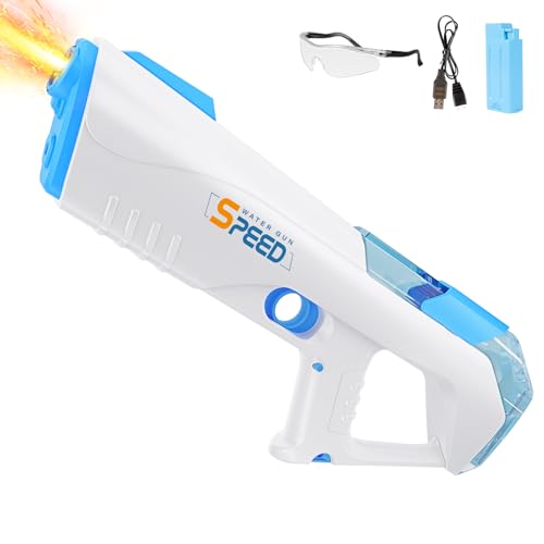 Elektrische Wasserpistole mit LED Licht für Erwachsene&Kinder, Automatische Spritzpistole mit großem Volumen(500ml)&großer Reichweite(12m), Rechargeable Sommer Outdoor Wasser Spielzeug für Pool/Garten von maysida