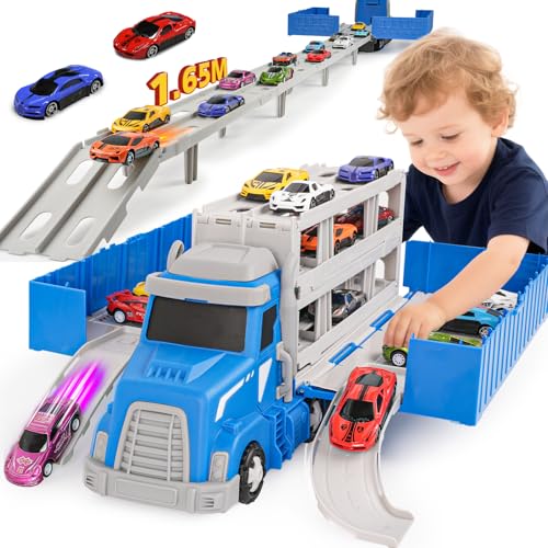 maysida Containerwagen Transport Truck Spielzeugautos für Jungen im Alter von 3, 4, 5, 6 Jahren, 165cm&Faltbare Rennbahn Truck mit 6 Autos Spielzeug, Transporter Spielzeug-Kinder Geschenke für Jungen maysida Containerwagen Transport Truck Spielzeugautos für Jungen im Alter von 3, 4, 5, 6 Jahren, 165cm&Faltbare Rennbahn Truck mit 6 Autos Spielzeug, Transporter Spielzeug-Kinder Geschenke für Jungen von maysida