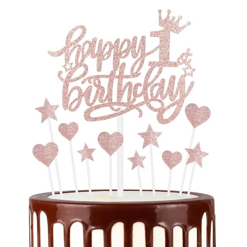 11pcs Happy 1st Birthday Cake Toppers Rose Gold Cake Cupcake Toppers for Cake Glitter Heart Stars Cake Toppers Birthday Gift Personalised Cake Topper for Girls Babies 1st Birthday Cake Decorations 11pcs Happy 1st Birthday Cake Toppers Rose Gold Cake Cupcake Toppers for Cake Glitter Heart Stars Cake Toppers Birthday Gift Personalised Cake Topper for Girls Babies 1st Birthday Cake Decorations von mciskin