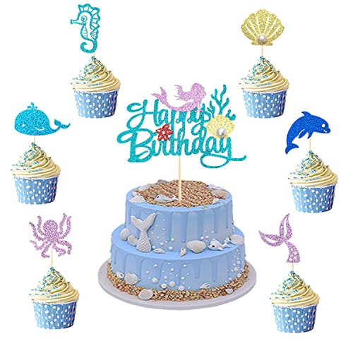 25 Stück Meerjungfrau Alles Gute zum Geburtstag Glitter Cake Topper,Babydusche Cupcake Toppers,Meerjungfrau Party dekoration,Geburtstagsparty Dekorationen Cocktails Obst Sticks,Cupcake Toppers 25 Stück Meerjungfrau Alles Gute zum Geburtstag Glitter Cake Topper,Babydusche Cupcake Toppers,Meerjungfrau Party dekoration,Geburtstagsparty Dekorationen Cocktails Obst Sticks,Cupcake Toppers von mciskin