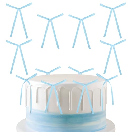 30 Stück blaue Schleifen Kuchendekorationen, hellblaue Schleifen Dekorationen für Geburtstag, Hochzeit, Jahrestag, Babyparty, Kuchendekorationen, blaue Schleifen für Geschenkverpackungen 30 Stück blaue Schleifen Kuchendekorationen, hellblaue Schleifen Dekorationen für Geburtstag, Hochzeit, Jahrestag, Babyparty, Kuchendekorationen, blaue Schleifen für Geschenkverpackungen von mciskin
