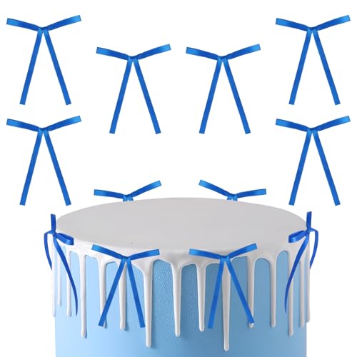 30 Stück königsblaue Schleifen, Kuchendekorationen für Geburtstag, Hochzeit, Jahrestag, Babyparty, Kuchendekorationen, blaue Schleifen für Geschenkverpackungen, Weihnachtsbaumspitze, Schleifenzubehör 30 Stück königsblaue Schleifen, Kuchendekorationen für Geburtstag, Hochzeit, Jahrestag, Babyparty, Kuchendekorationen, blaue Schleifen für Geschenkverpackungen, Weihnachtsbaumspitze, Schleifenzubehör von mciskin