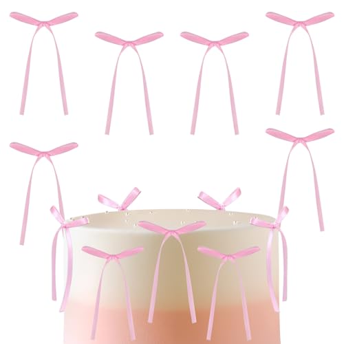 30 Stück rosa Schleifen Kuchendekoration, Schleifen Dekorationen für Geburtstag, Hochzeit, Jahrestag, Babyparty, Kuchendekorationen, rosa Schleifen für Geschenkverpackungen 30 Stück rosa Schleifen Kuchendekoration, Schleifen Dekorationen für Geburtstag, Hochzeit, Jahrestag, Babyparty, Kuchendekorationen, rosa Schleifen für Geschenkverpackungen von mciskin