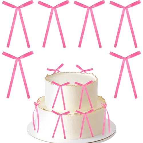 30 Stück heiß pinke Schleifen Kuchendekoration, Schleife Baumspitze Schleifen Kuchendekoration für Geburtstag, Hochzeit, Babyparty, Dekoration, Schleifenband für Geschenkver, Weihnachtsbaum-Dekor 30 Stück heiß pinke Schleifen Kuchendekoration, Schleife Baumspitze Schleifen Kuchendekoration für Geburtstag, Hochzeit, Babyparty, Dekoration, Schleifenband für Geschenkver, Weihnachtsbaum-Dekor von mciskin