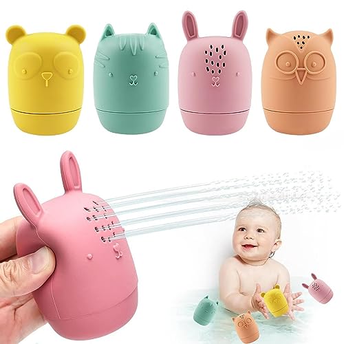 Baby-Badenspielzeug für Jungen und Mädchen im Alter von 1-3 Jahren, 4 Sinnen-Spielzeug für Babys ab 1 Jahr,Silikon-Badspielzeug für Babys 1-3 Jahre, schwimmende Badewanne Wasserspielzeug von mciskin