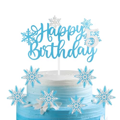 Gefrorene Kuchen Toppers, Gefrorene 5th Geburtstag Kuchen Toppers, Gefrorene Party Dekoration für Mädchen Jungen 5th Geburtstag Dekor, Blaue Schneeflocke Kuchen Toppers für Geburtstag Kuchen Dekor Gefrorene Kuchen Toppers, Gefrorene 5th Geburtstag Kuchen Toppers, Gefrorene Party Dekoration für Mädchen Jungen 5th Geburtstag Dekor, Blaue Schneeflocke Kuchen Toppers für Geburtstag Kuchen Dekor von mciskin