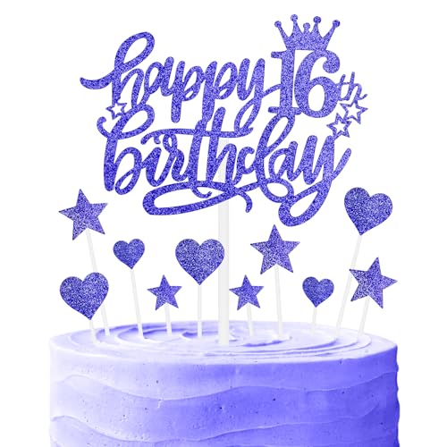 Nachtfall Geburtstag Kuchen Cupcake Toppers, Glitter Kuchen Toppers, Royal Blue Happy 16th Geburtstag Kuchen Toppers, Kuchen Cupcake Topper für Mädchen Jungen 16th Geburtstag Kuchen Dekorationen Nachtfall Geburtstag Kuchen Cupcake Toppers, Glitter Kuchen Toppers, Royal Blue Happy 16th Geburtstag Kuchen Toppers, Kuchen Cupcake Topper für Mädchen Jungen 16th Geburtstag Kuchen Dekorationen von mciskin