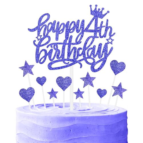 Nachtfall Geburtstag Kuchen Cupcake Toppers, blaue Kuchen Toppers für Kuchen, Royal Blue Happy 4th Geburtstag Kuchen Topper,Kuchen Cupcake Topper für Mädchen Jungen 4th Geburtstag Kuchen Dekorationen Nachtfall Geburtstag Kuchen Cupcake Toppers, blaue Kuchen Toppers für Kuchen, Royal Blue Happy 4th Geburtstag Kuchen Topper,Kuchen Cupcake Topper für Mädchen Jungen 4th Geburtstag Kuchen Dekorationen von mciskin