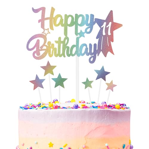 Regenbogen Geburtstagskuchen Dekoration, Nummer 11 Regenbogen Kuchen Topper, jede Feiertag und Party Kuchen Farbe Dekoration, Geburtstagsfeier Dekoration für Jungen und Mädchen Regenbogen Geburtstagskuchen Dekoration, Nummer 11 Regenbogen Kuchen Topper, jede Feiertag und Party Kuchen Farbe Dekoration, Geburtstagsfeier Dekoration für Jungen und Mädchen von mciskin