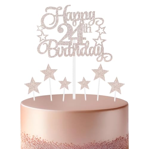 Roségoldener Geburtstagskuchenaufsatz, festliche und jede Party Nummer 24, Kuchendekoration, für Mann und Frau, Geburtstagsdekoration Roségoldener Geburtstagskuchenaufsatz, festliche und jede Party Nummer 24, Kuchendekoration, für Mann und Frau, Geburtstagsdekoration von mciskin