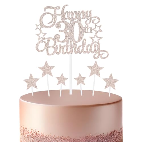 Roségoldener Geburtstagskuchenaufsatz, festliche und jede Party Nummer 30, Kuchendekoration, für Mann und Frau, Geburtstagsdekoration Roségoldener Geburtstagskuchenaufsatz, festliche und jede Party Nummer 30, Kuchendekoration, für Mann und Frau, Geburtstagsdekoration von mciskin