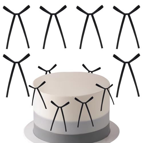 30 Stück Tortenaufsätze schwarze Schleifen Kuchendekoration, Schleifendekorationen für Geburtstag, Hochzeit, Jahrestag, Babyparty, Kuchendekoration, schwarze Schleifen für Geschenkverpackungen 30 Stück Tortenaufsätze schwarze Schleifen Kuchendekoration, Schleifendekorationen für Geburtstag, Hochzeit, Jahrestag, Babyparty, Kuchendekoration, schwarze Schleifen für Geschenkverpackungen von mciskin