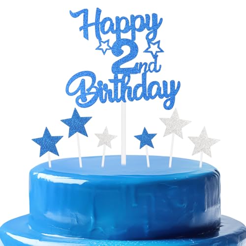 mciskin Dekoration zum 2. Geburtstag für Jungen, personalisierbar, Cupcake-Topper für Kuchen, glitzernd, königsblau, Kuchendekoration für Mädchen, Jungen, Frauen, Männer, Partyzubehör, Dekoration mciskin Dekoration zum 2. Geburtstag für Jungen, personalisierbar, Cupcake-Topper für Kuchen, glitzernd, königsblau, Kuchendekoration für Mädchen, Jungen, Frauen, Männer, Partyzubehör, Dekoration von mciskin