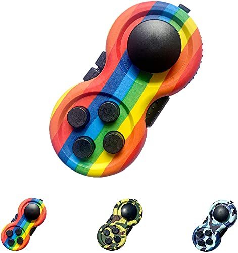 mciskin Fidget Pads Spielzeug,Fidget Controller Stressreduzierer,Zappel Controller für Stress Abbau und Angst,mit 9-Fidget Funktionen und Lanyard - Perfekt für streßvermindernde von mciskin