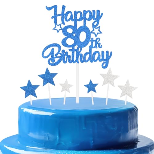 mciskin Royal Blue 80th Birthday Decorations for Men,Personalised Happy 80th Birthday Cupcake Toppers for Cake,Glitter Royal Blue Cake Toppers for Girls Boys Women Men Party Favor Supplies Decor mciskin Royal Blue 80th Birthday Decorations for Men,Personalised Happy 80th Birthday Cupcake Toppers for Cake,Glitter Royal Blue Cake Toppers for Girls Boys Women Men Party Favor Supplies Decor von mciskin