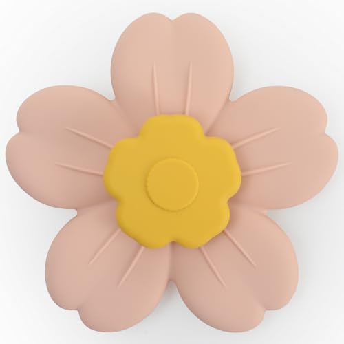 Saugnapf Drehspielzeug, Tisch Saugnapf Sensorisches Spielzeug aus Silikon für Kleinkinder als Badespielzeug, Baby Geschenkee (Blush(Bloom)) von meanus