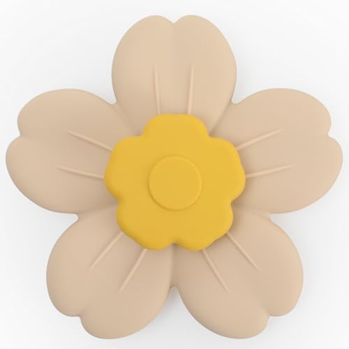 Saugnapf Drehspielzeug, Tisch Saugnapf Sensorisches Spielzeug aus Silikon für Kleinkinder als Badespielzeug, Baby Geschenkee (Cream(Bloom)) von meanus