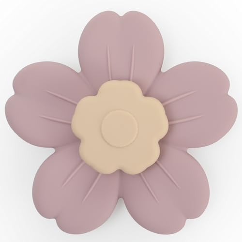 Saugnapf Drehspielzeug, Tisch Saugnapf Sensorisches Spielzeug aus Silikon für Kleinkinder als Badespielzeug, Baby Geschenkee (Dusty Lilac(Bloom)) von meanus