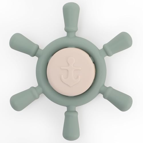 Saugnapf Drehspielzeug, Tisch Saugnapf Sensorisches Spielzeug aus Silikon für Kleinkinder als Badespielzeug, Baby Geschenkee (Sage(Explore)) von meanus
