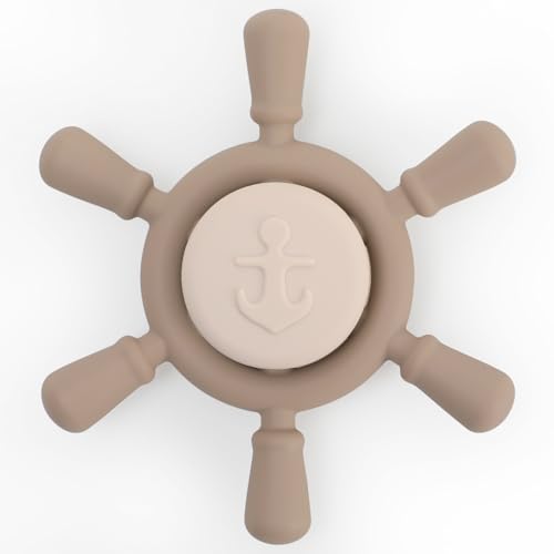 Saugnapf Drehspielzeug, Tisch Saugnapf Sensorisches Spielzeug aus Silikon für Kleinkinder als Badespielzeug, Baby Geschenkee (Sand(Explore)) von meanus