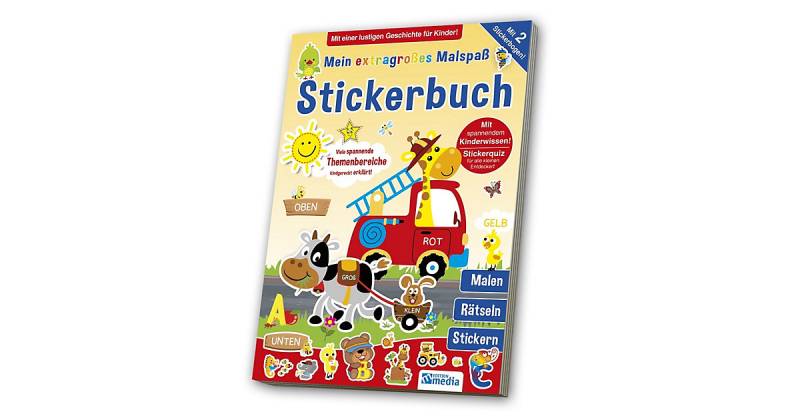 Buch - Mein extragroßes Malspaß Stickerbuch, Meine Welt im Kindergarten von media Verlagsgesellschaft