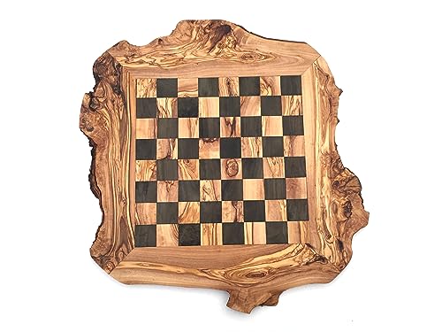Schachbrett rustikal Größe wählbar ohne Schachfiguren Brett für Schach, Schachspiel handgemacht aus Olivenholz, Geschenidee (M) von medina mood