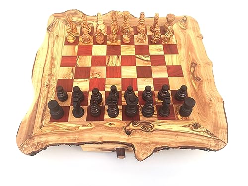 Schachspiel rustikal, Schachtisch Gr. XL inklusive 32 Schachfiguren, handgefertigt aus Olivenholz, Schach Geschenk. Schachspiel rustikal, Schachtisch Gr. XL inklusive 32 Schachfiguren, handgefertigt aus Olivenholz, Schach Geschenk. von medina mood