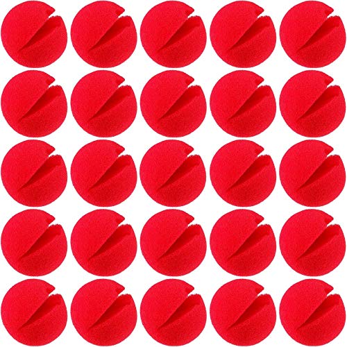 meekoo 80 Stück Rot Schwamm Clown Nase Cosplay Nase für Halloween, Weihnachten, Komisch Kostüm Party - Unisex-Kinder und Erwachsene von meekoo