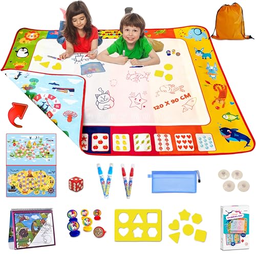 Magischer Teppich für Kinder, 2 Seiten, 120 x 90 cm, Mit Zubehör, Lernspielzeug, Zeichnung, Kinderspiel, 3 Jahre, Doodle, Geschenkidee Magischer Teppich für Kinder, 2 Seiten, 120 x 90 cm, Mit Zubehör, Lernspielzeug, Zeichnung, Kinderspiel, 3 Jahre, Doodle, Geschenkidee von meimii