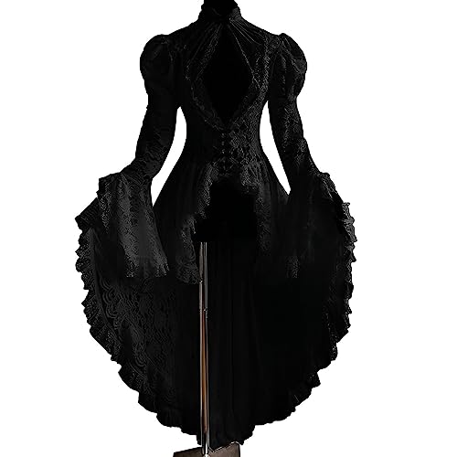 meiodtion Frauen Halloween Kostüme für Erwachsene mittelalterlich Kapuze Maxi Kleid für Frauen Mode Robe Cosplay #q1 von meiodtion