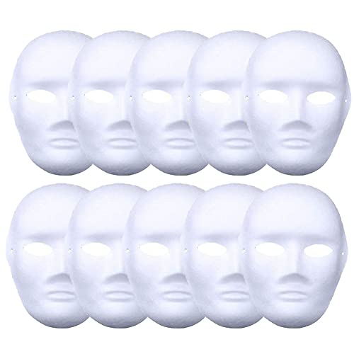 meioro DIY Weißes Papier Maske Zellstoff Blank Handgemalte Maske Persönlichkeit Kreative Freie Design Maske(10 Stück,Männer) von meioro