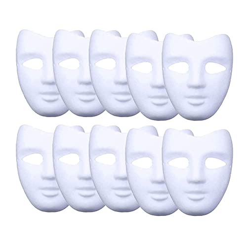 Meimask DIY Weiße Maske Zellstoff Blank Handgemalte Maske Persönlichkeit Kreative Freie Design Maske Weiß 10 stücke(V Gesicht) von meioro
