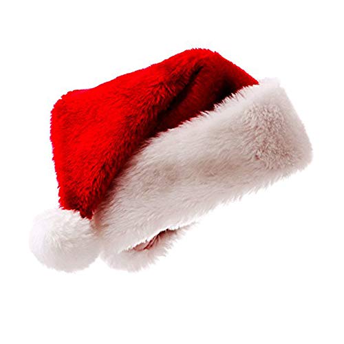 meioro Weihnachtsmütze Nikolausmütze Luxus Plüsch Hut Erwachsene Hut Weihnachten Familie Partyzubehör Mütze Weihnacht Christmas Xmas 1pc, Erwachsener von meioro