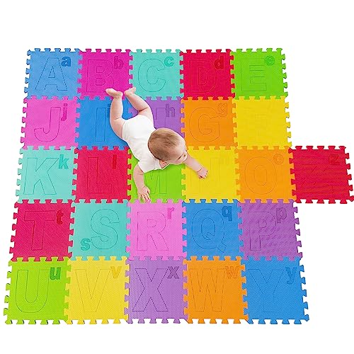 meiqicool Kinder Puzzlematte Timon 26 Buchstaben (A-Z) - 8 Farben rutschfest & abwischbar Puzzle ab - Eva Schaumstoff - Spielmatte L1-26 von meiqicool