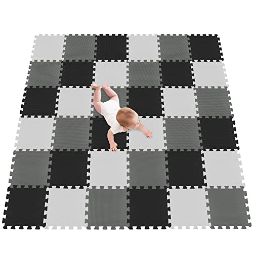meiqicool Puzzlematte Spielteppich Baby, sicher ungiftig geruchlos Schaumstoff für Puzzleteppich Kinderteppich Kinder, weich Abriebfest rutschfest stoßfest Eva umweltfreundliche 36 Stück ADL meiqicool Puzzlematte Spielteppich Baby, sicher ungiftig geruchlos Schaumstoff für Puzzleteppich Kinderteppich Kinder, weich Abriebfest rutschfest stoßfest Eva umweltfreundliche 36 Stück ADL von meiqicool
