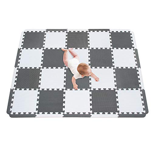 meiqicool Stylische Puzzlematte für Babys und Kinder | 1cm Dicker Spielmatte | Schadstofffrei, geruchlos, Formamid geprüft | 20-teilig und 18 gerade Kante, 1,50x1,22m Weiß Grau AL meiqicool Stylische Puzzlematte für Babys und Kinder | 1cm Dicker Spielmatte | Schadstofffrei, geruchlos, Formamid geprüft | 20-teilig und 18 gerade Kante, 1,50x1,22m Weiß Grau AL von meiqicool