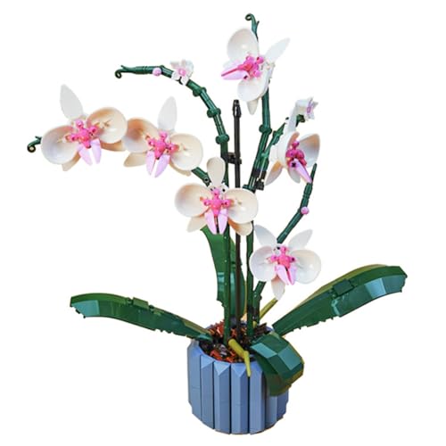 meiyan Romantischer Blumen-Orchideenstrauß-Baustein, DIY-Topf-Illustrationsset, Zusammenbauen Von Ziegeln, Spielzeug, Fomantic-Mädchen-Geschenke von meiyan
