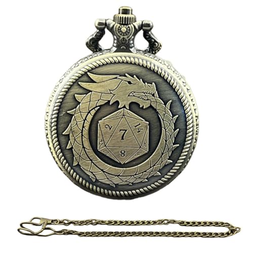 meiyan Taschenuhr und Mehrseitiges Mini-Würfelset Aus Metall, Brettspiel, Coole Tischwürfel-Taschenuhr Ohne Zifferblatt von meiyan