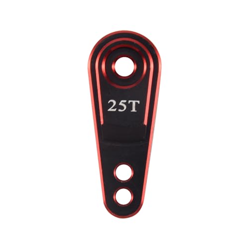 melairo Hart Aluminium Legierung 25T M3 Lenkung Glied Servo Arm Horn für 1/10 RC Crawler TRX4 Metall Upgrade Teile, Rot von melairo