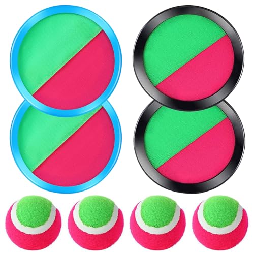 Klettballspiel für Kinder ab 3 4 5 6 Klettballspiel Klettball Set mit 4 Fangscheiben 4 Bälle Ballspiele für Draußen Kinder für wurf- und Klettball-Fangspiel für Party, Garten, Innen und Außen Klettballspiel für Kinder ab 3 4 5 6 Klettballspiel Klettball Set mit 4 Fangscheiben 4 Bälle Ballspiele für Draußen Kinder für wurf- und Klettball-Fangspiel für Party, Garten, Innen und Außen von mellystore