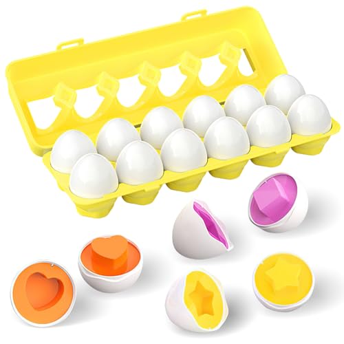 Passende Eier Spielzeug 12PCS Eier Spielzeug Kinder Montessori Spielzeug Eier Matching Eggs Puzzle Motorik Eier Farben Und Formen Sortieren Von Feinmotorik Set Osterei für Kinder Kleinkinder Passende Eier Spielzeug 12PCS Eier Spielzeug Kinder Montessori Spielzeug Eier Matching Eggs Puzzle Motorik Eier Farben Und Formen Sortieren Von Feinmotorik Set Osterei für Kinder Kleinkinder von mellystore