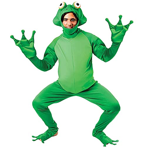 Lustiges Herren-Cosplay-Kostüm, Frosch, Einteiler, für Erwachsene, Tiere, Halloween, Cosplay, Party, Overall, grün, L von memoriesofu